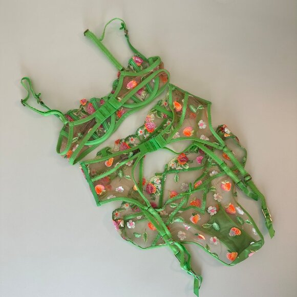 Honey Birdette Lottie Bra, Suspender, Panty SET - Picture 2 of 3